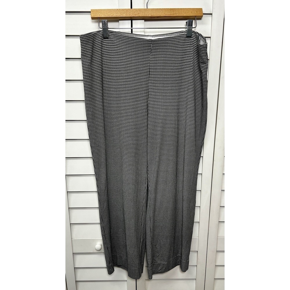 Chico's Houndstooth Wide Leg Pull On Crop Pants Women's Size 2.5 US Large 14
